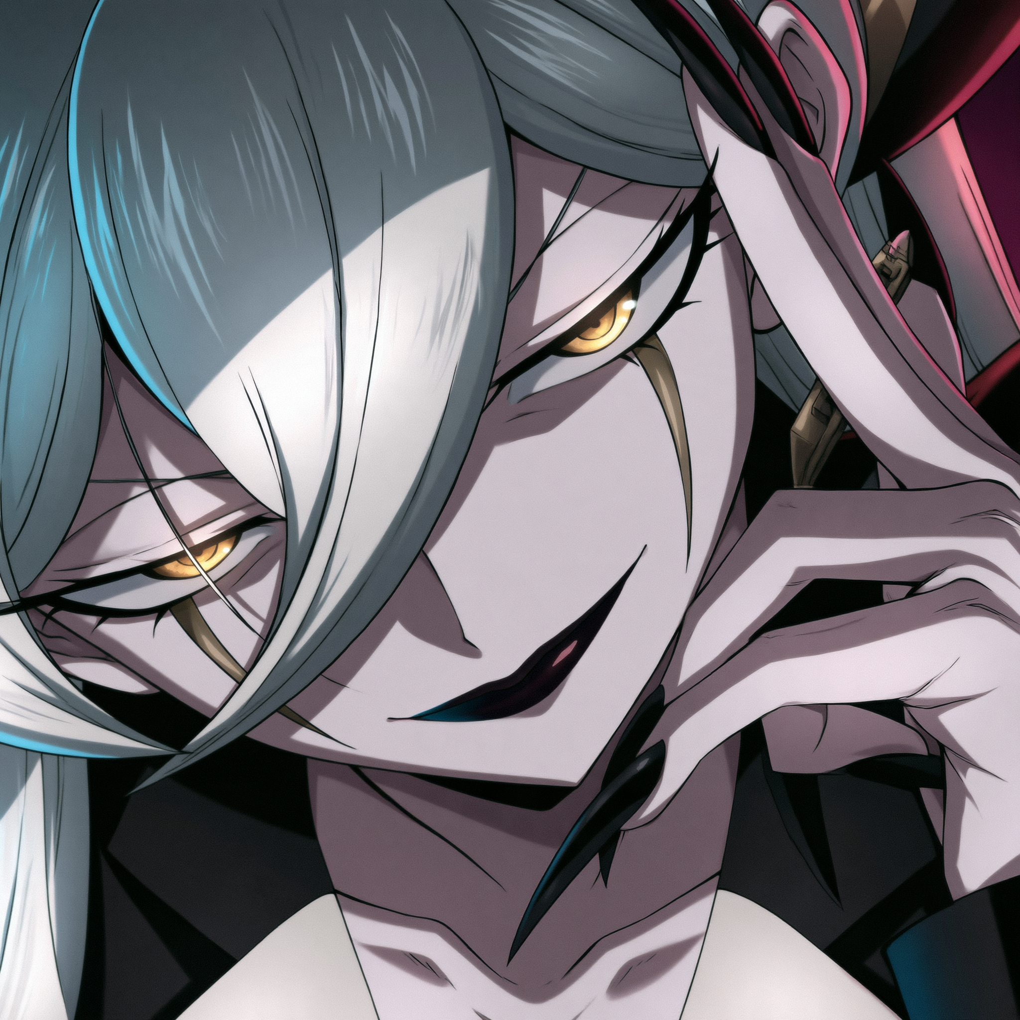 Personnage original ZENX, cheveux argentés et yeux dorés